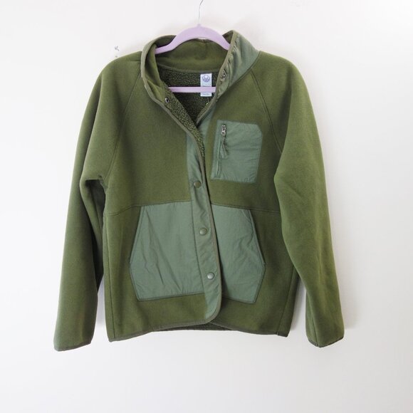 Te Verde Button Down Sherpa Jacket in Olive Green Size M NWT! - Picture 1 of 8